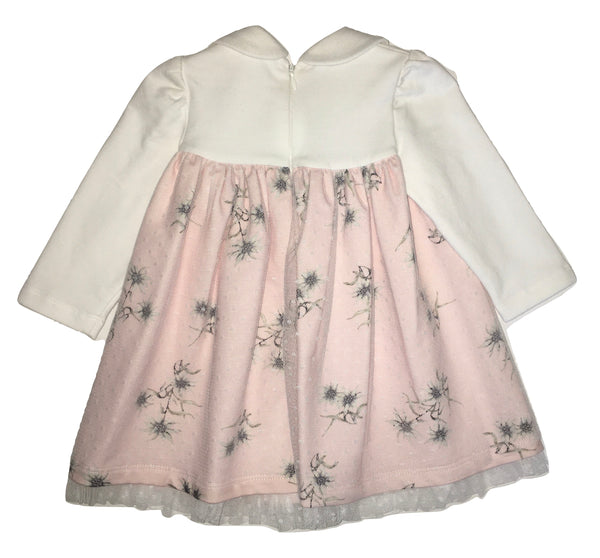 Blumarine Baby Girls Pink And White Ruffle Dress With Bow