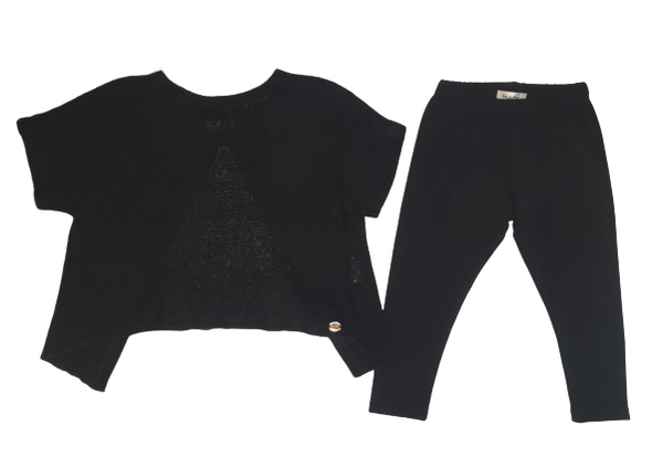 Byblos Girls Black And Gold Three Pieces Set With Logo