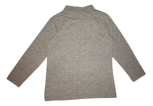 Maelie Girls Grey Long Sleeves Top With Front Logo