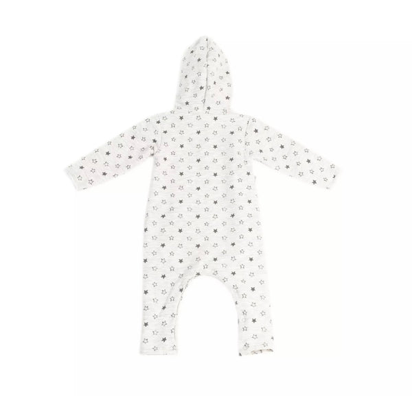 ABSORBA Baby Sweat Romper Hooded Grey With Star Pattern