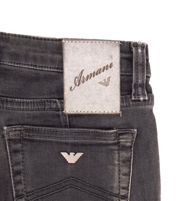 ARMANI JUNIOR Girls Grey Skinny Jeans With Metal Logo