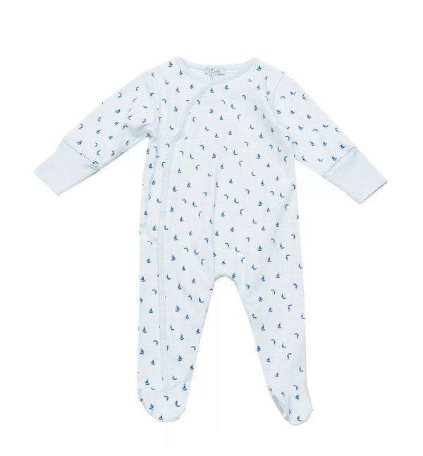 ABSORBA Baby Light Blue Cotton Babygrow With Boat Pattern