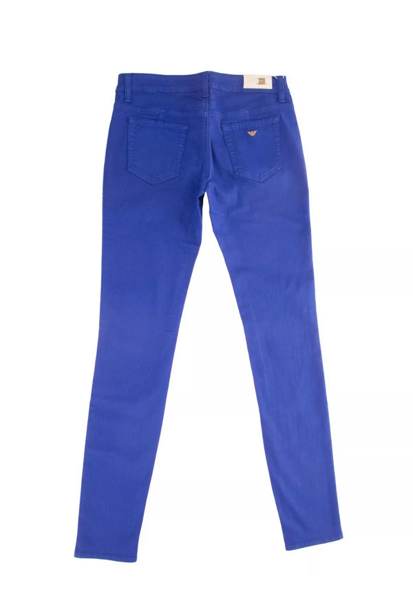ARMANI JUNIOR Girls Blue Skinny Jeans With Logo