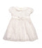 NINNAOH Baby Girl Ivory Dress With Bow & Logo