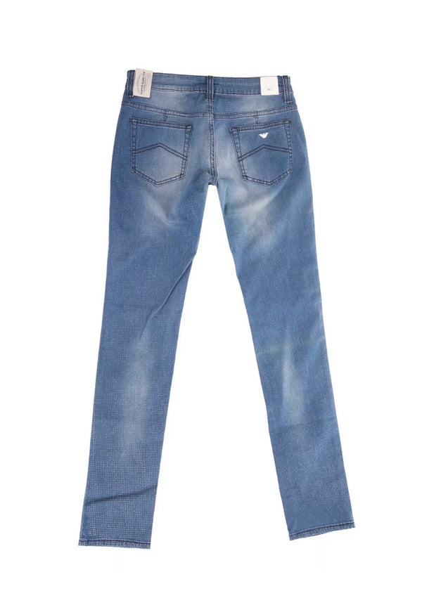 ARMANI JUNIOR Girls Skinny Jeans With Glitter Effect & Logo