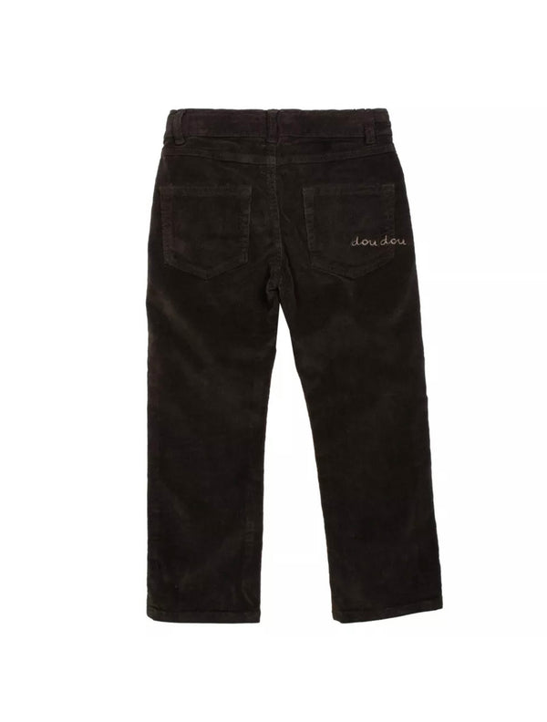 DOUUOD Corduroy Trousers With Back Embroidered Logo