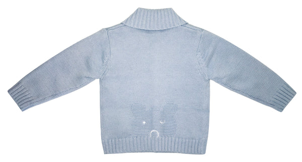 Absorba Baby Boys Light Blue Cardigan With Teddy on Back