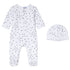 Absorba White And Black Star Print Padded Babygrow and Hat Gift Set