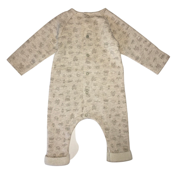 Absorba Baby Cream And Brown Babygrow With Pockets