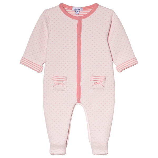 Absorba Baby Girls Pink Quilted Babygrow With Pockets