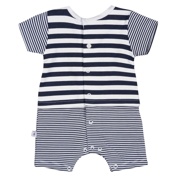 Absorba Baby Boys Blue and White Striped Romper