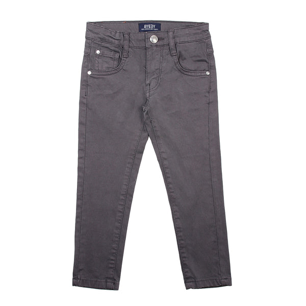 AYGEY Boys Slim Fit Grey Trousers