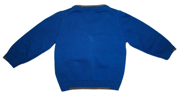 Armani Baby Boys Blue and Grey Cardigan With Logo