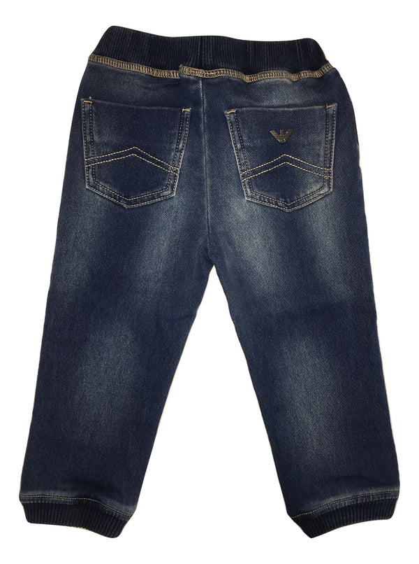 Armani Baby Boys Blue Jeans With Logo