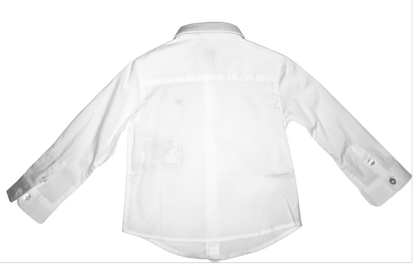 Armani Baby Boys White Shirt With Grey Logo