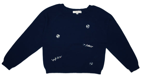 Byblos Baby Girls Navy Blue Cotton Blouse With Logo