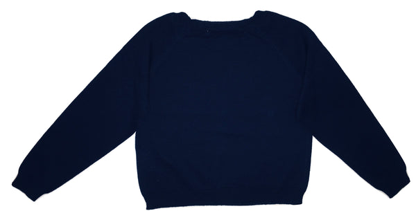 Byblos Baby Girls Navy Blue Cotton Blouse With Logo