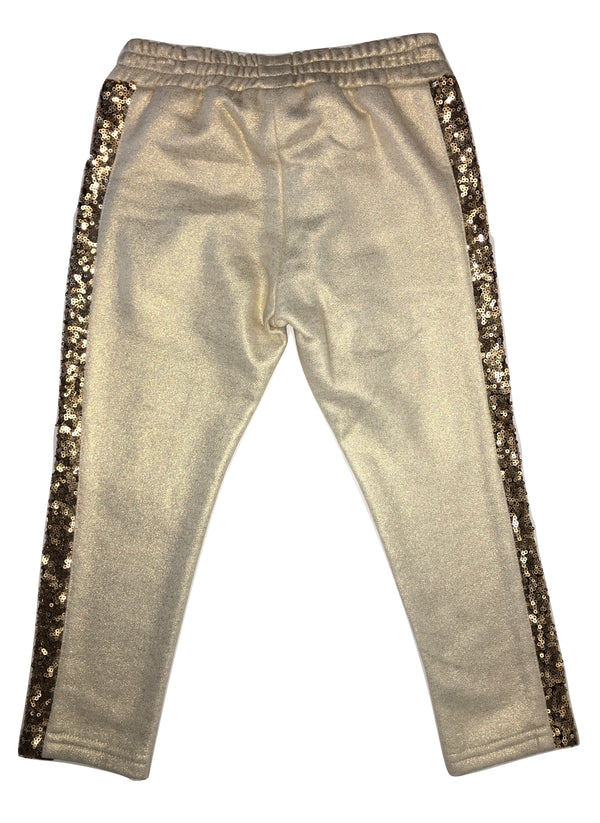 Byblos Girls Gold And Black Trousers With Sequin On The Sides