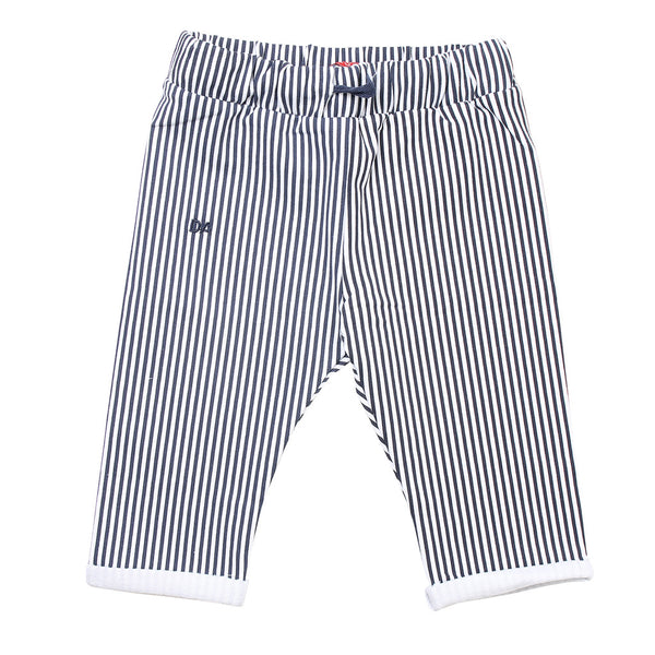 Daniele Alessandrini Boys Blue and White Striped Trousers