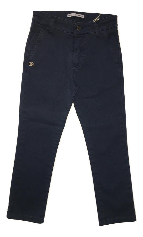 Daniele Alessandrini Boys Blue Chino Trousers With Logo