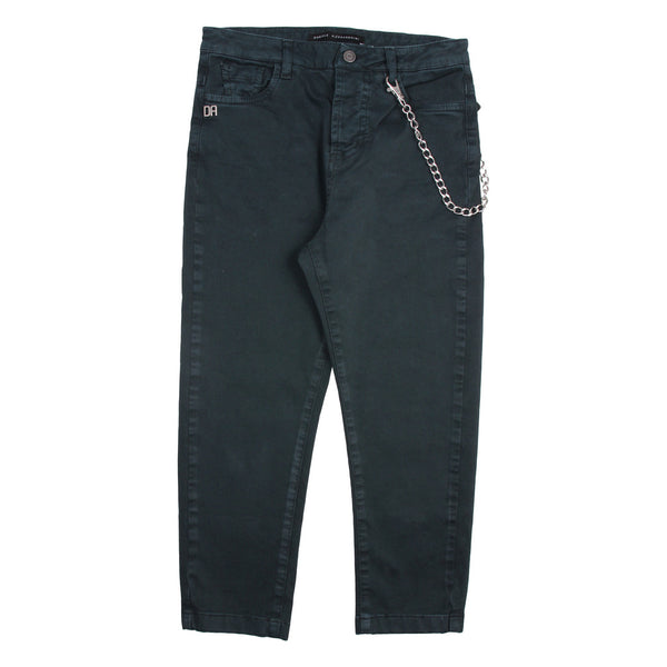 Daniele Alessandrini Boys Darker Green Trousers With Logo And Chain