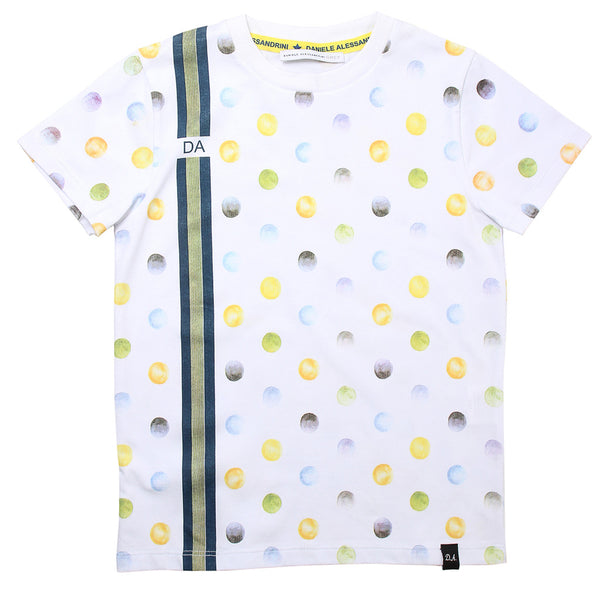 Daniele Alessandrini Boys White T-shirt With Multicolour Fantasy