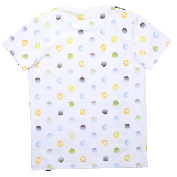 Daniele Alessandrini Boys White T-shirt With Multicolour Fantasy