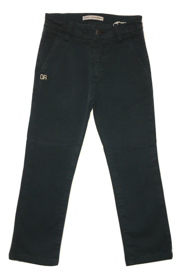 Daniele Alessandrini Boys Darker Green Chino Trousers With Logo