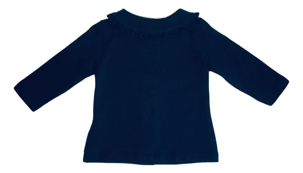 EMC Baby Girls Navy Blue Polo Cardigan With Clips
