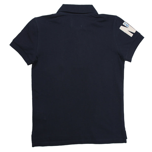 FRED MELLO Boys Polo T-Shirt Navy Blue With Front Logo