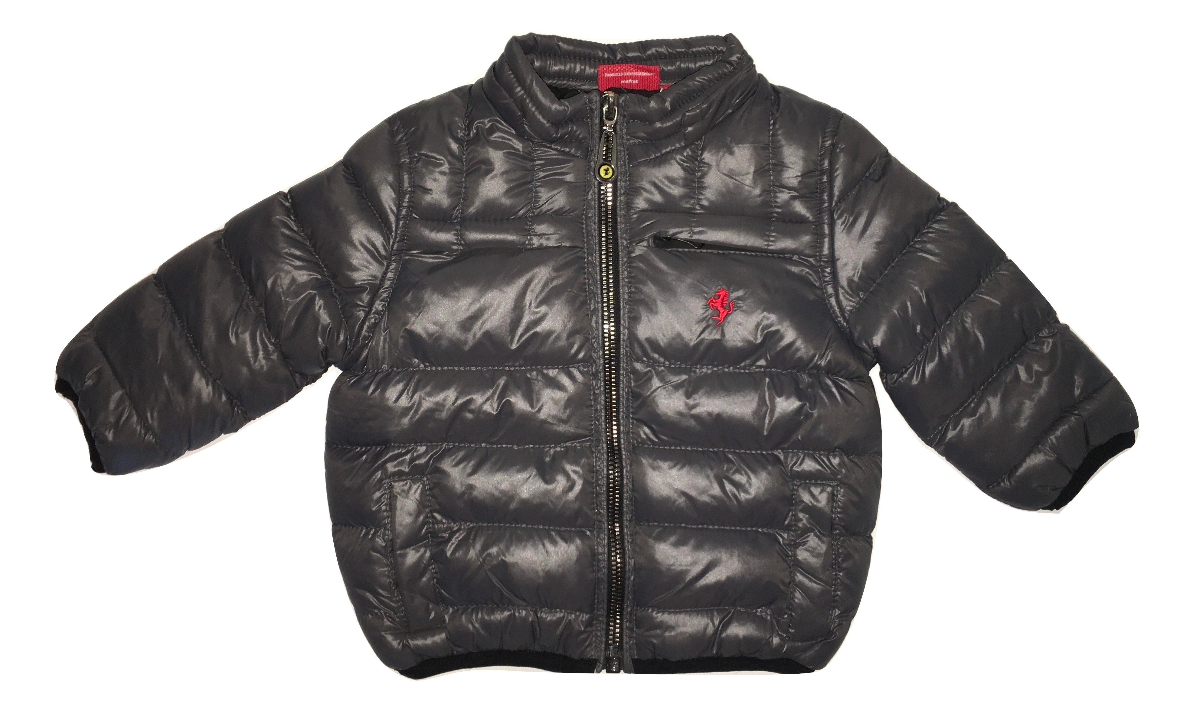 Ferrari Baby Boys Padded Grey Jacket With Removable Hoodie Petit