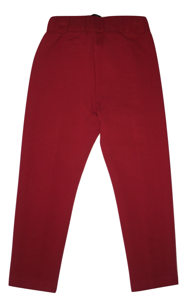 Gaialuna Girls Red Trousers With Front Black Ribbon
