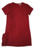 Gaialuna Girls Red Short Sleeves Dress With Front Fabric