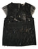 Gaialuna Girls Black Top With Sequin And Feather