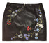 Gaialuna Girls Black Leather - Like Skirt With Flowers
