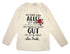 Gaialuna Girls Cream Long Sleeves Top With Front Red Rose