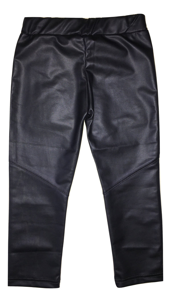 Harmont & Blaine Girls Darker Blue Leather- Like Leggings