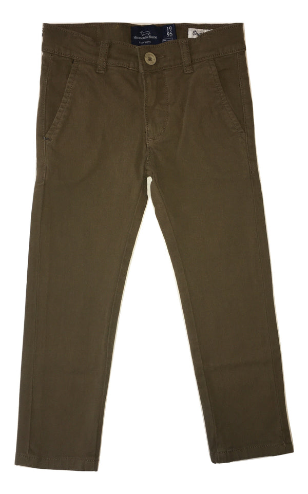 Harmont & Blaine Boys Brown Chino Trousers With Logo