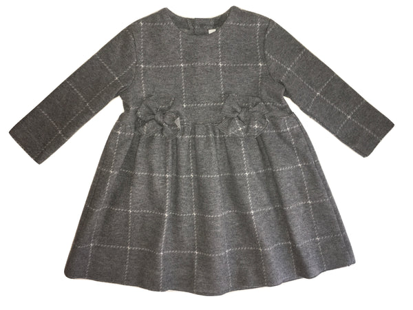 Il Gufo Girls Grey Cotton Dress With Two from Bows