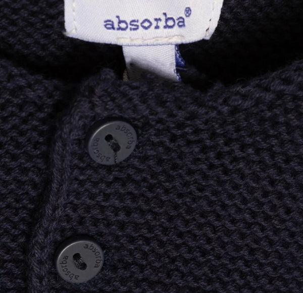 ABSORBA Blue Knitted Cardigan 100% Cotton With Button Closure