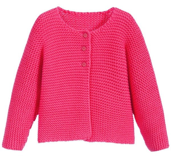 ABSORBA Pink Knitted Cardigan 100% Cotton With Button Closure