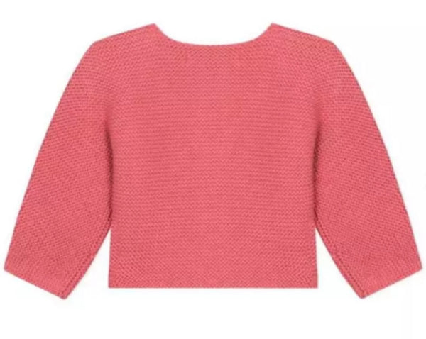 ABSORBA Pink Knitted Cardigan 100% Cotton With Button Closure
