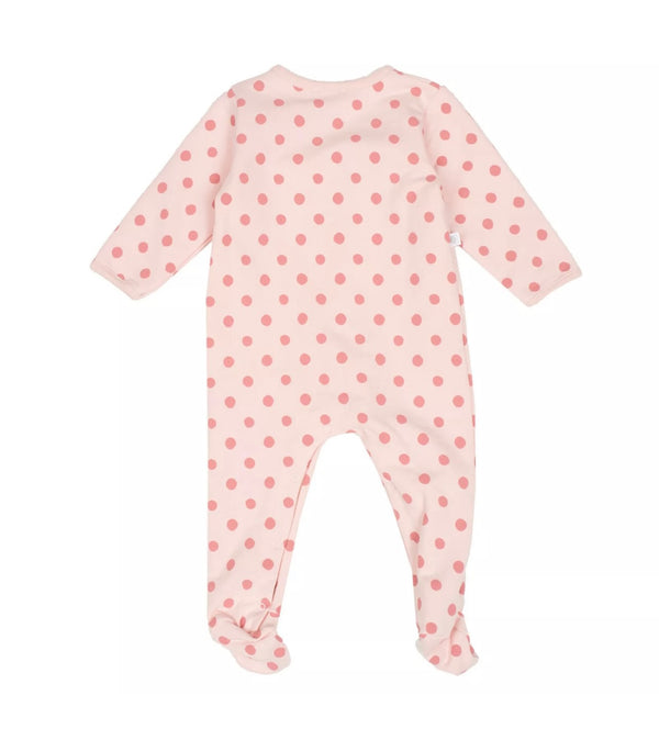 ABSORBA Baby Girl Light Pink Polka Dots Cotton Babygrow