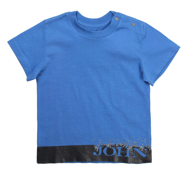 JOHN GALLIANO Boys Blue T-Shirt With Coated Logo