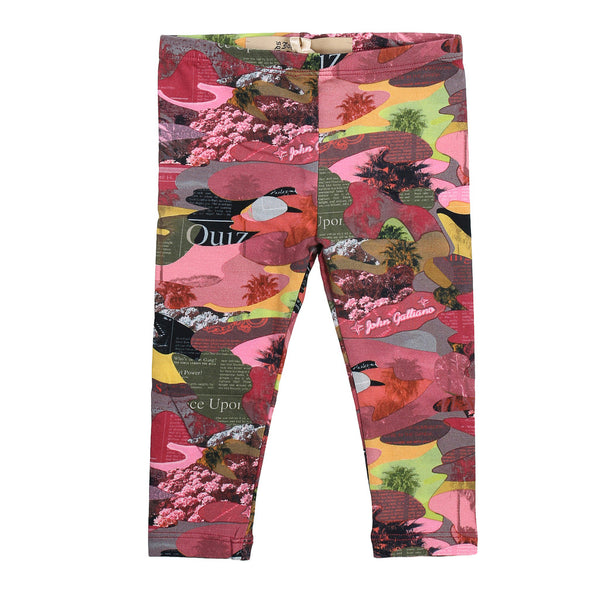 John Galliano Girls Multicolour Leggings With Logo