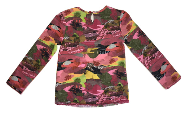 John Galliano Girls Multicolour Long Sleeves Top With Logo