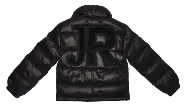 John Richmond Boys Feathers Padded Black Jacket With Back Logo