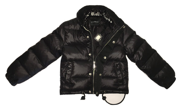 John Richmond Boys Feathers Padded Black Jacket With Back Logo