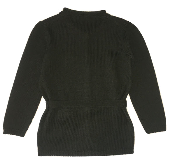 Le petit coco Girls darker Green Wool Cardigan