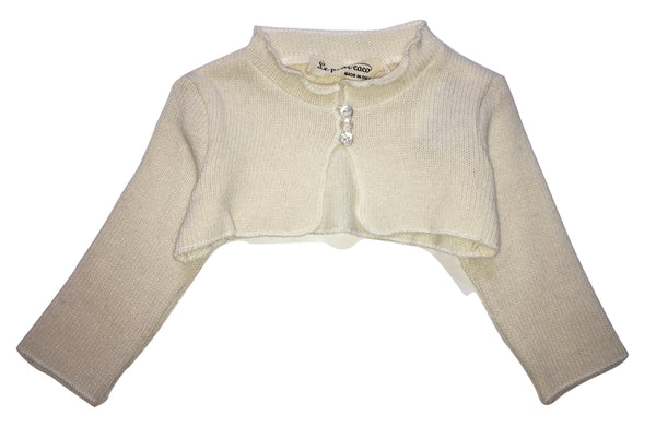 Le petit coco Baby Girls Cream Shrug Cardigan